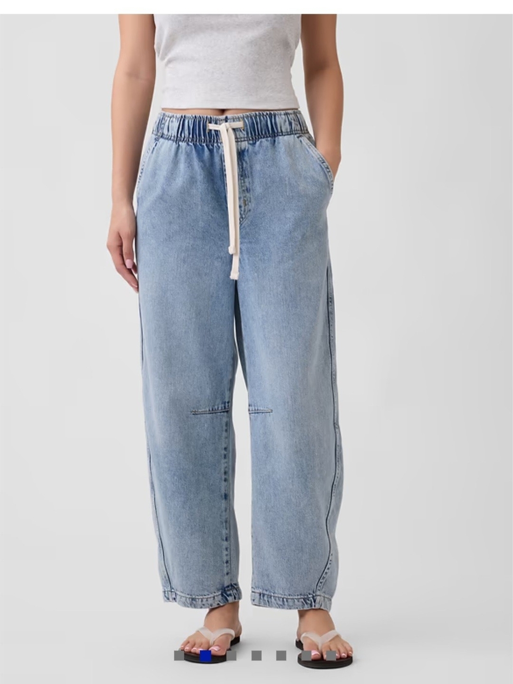 Gap Midrise Supersoft Pull-On Barrel Jean - Light Wash